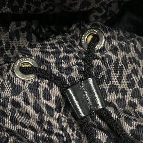 SAINT LAURENT PARIS Hunting Lock Sack Gray Black Nylon Leather 378-060325 - Picture 11 of 14